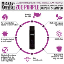 Load image into Gallery viewer, ZOE PURPLE Vitamin & Volumizing Color Toning Shampoo  - MAK Hair Products from Mickey Alan Kravitz