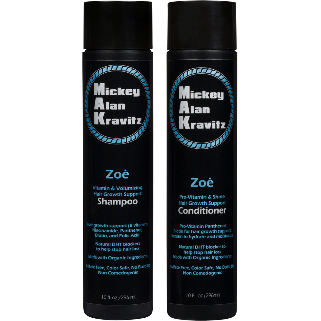 Zoe Vitamin & Volumizing Hair growth Shampoo and Conditioner pack - MAK Hair Products from Mickey Alan Kravitz