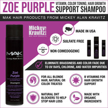 Load image into Gallery viewer, ZOE PURPLE Vitamin &amp; Volumizing Color Toning Shampoo  - MAK Hair Products from Mickey Alan Kravitz

