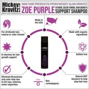 ZOE PURPLE Vitamin & Volumizing Color Toning Shampoo  - MAK Hair Products from Mickey Alan Kravitz